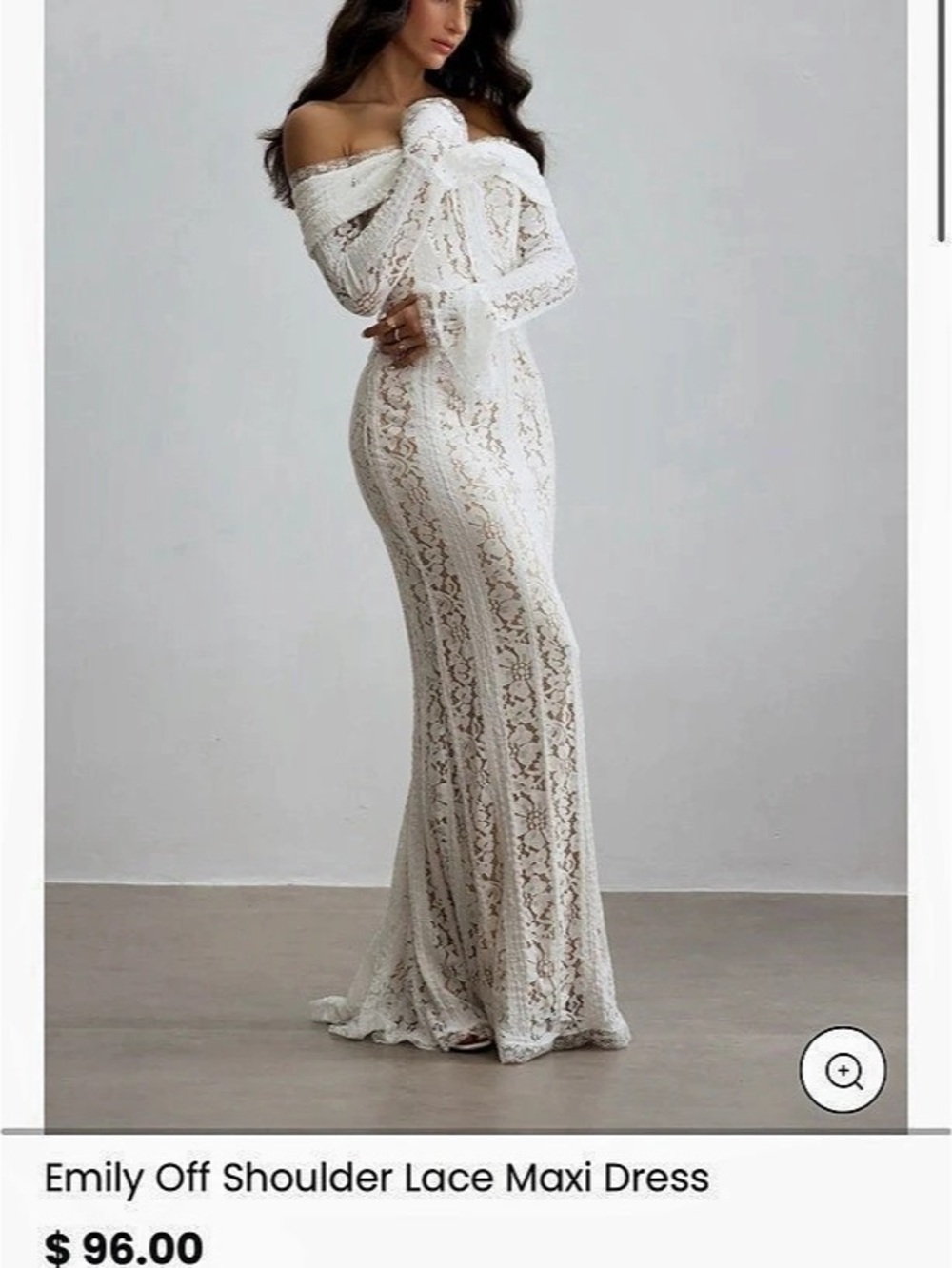 Sunfere Emily Off Shoulder Lace Maxi Dress White NWT
